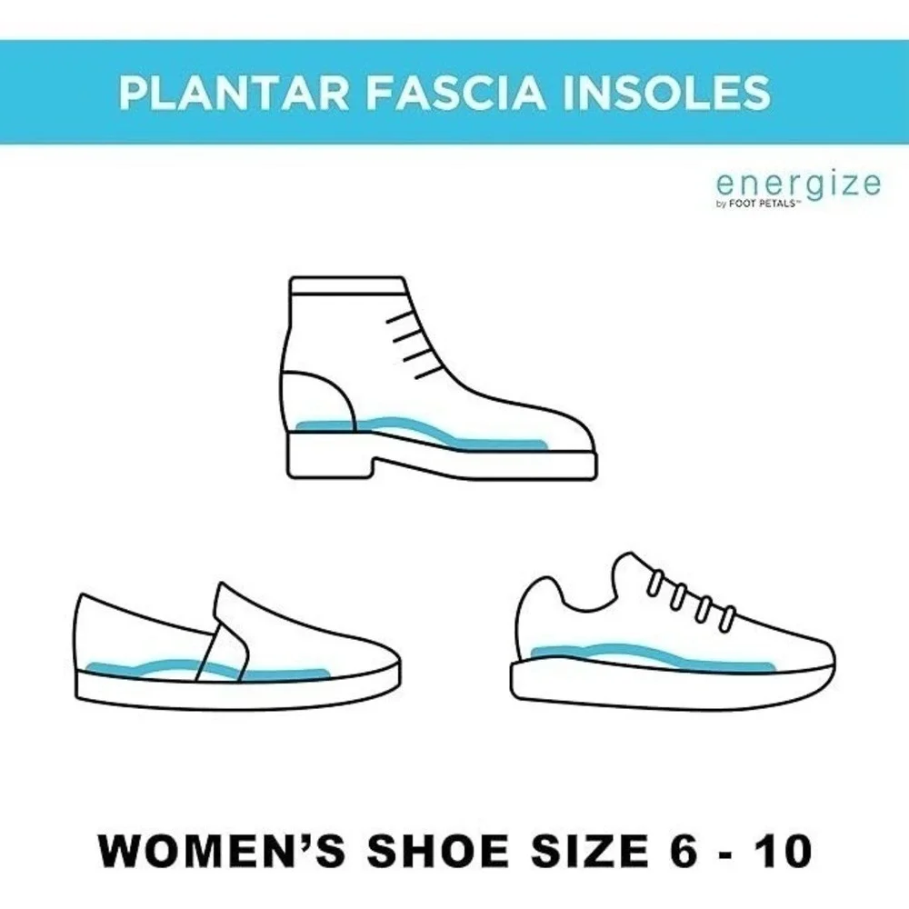 Foot Petals Energize Plantar Fascia Women's 6-11 Insoles - Aruba Blue (1 Pair)